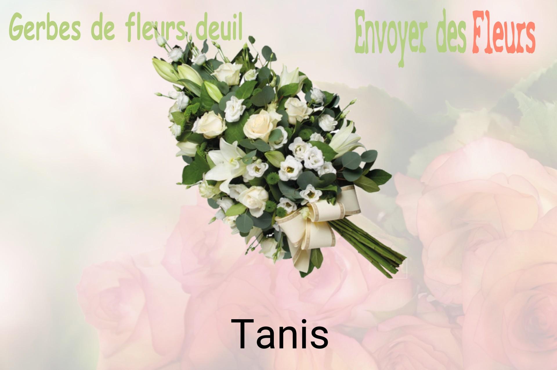 Gerbe de fleurs de deuil livrée à Tanis